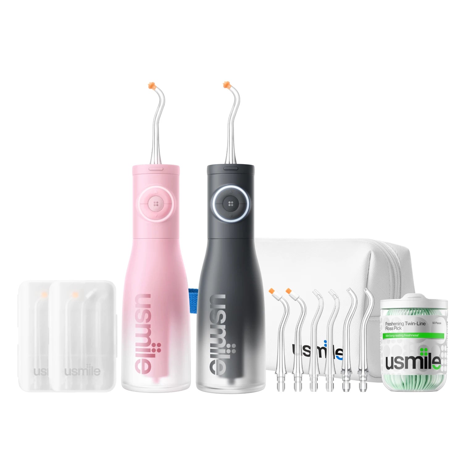 usmile C30 2-Pack Water Flosser Set with Toiletry Bag