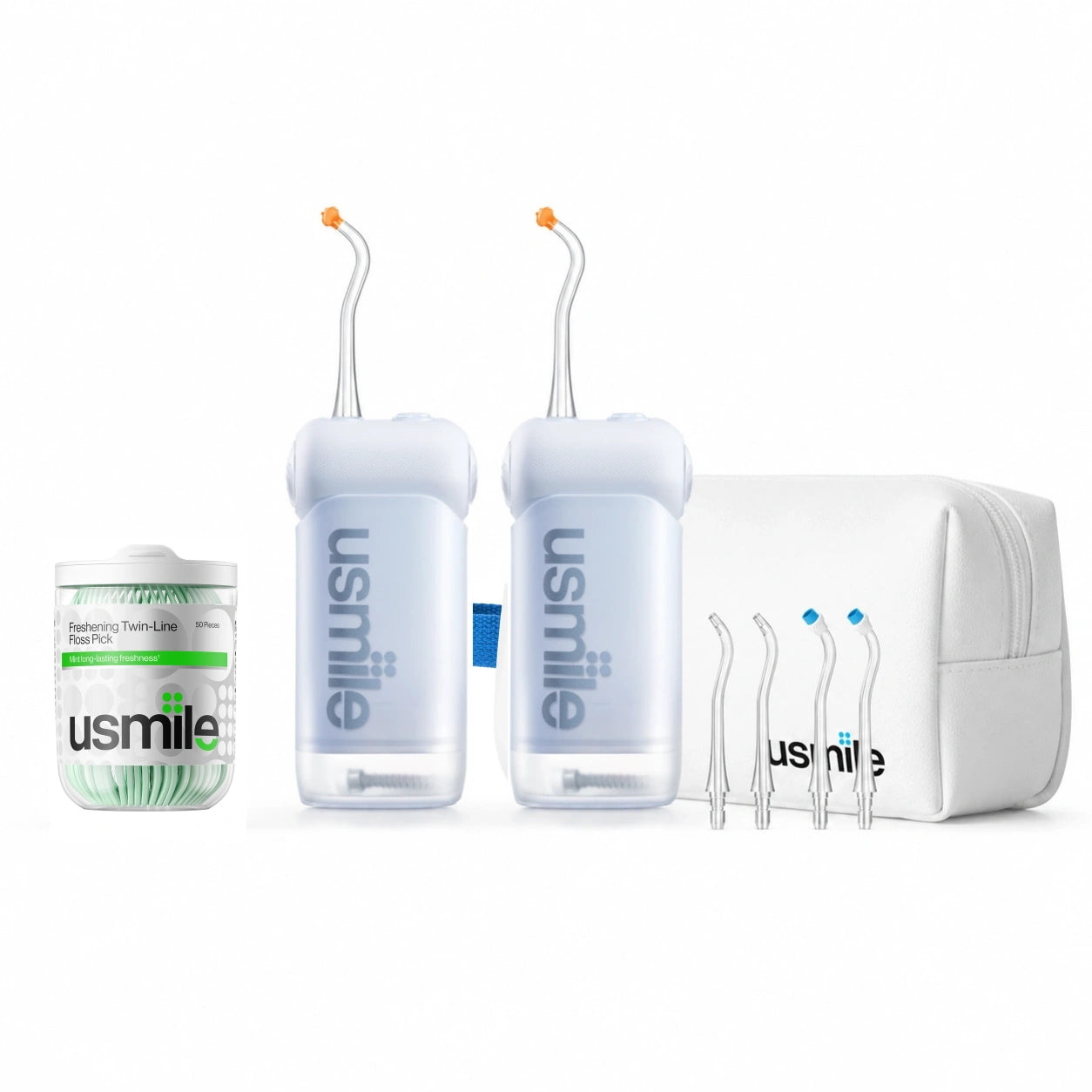 usmile C10 2-Pack Water Flosser Set with Toiletry Bag